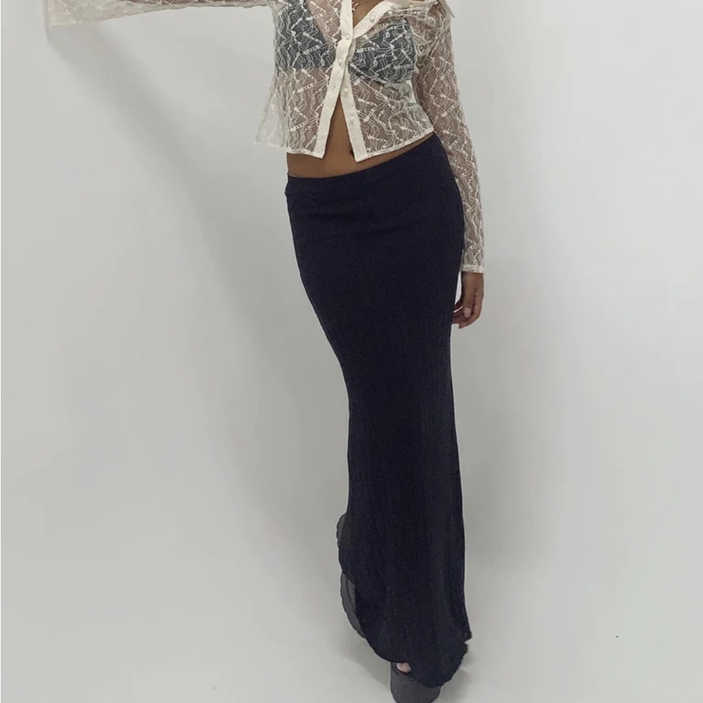 Princess Polly Belle Knit Maxi Skirt - Black